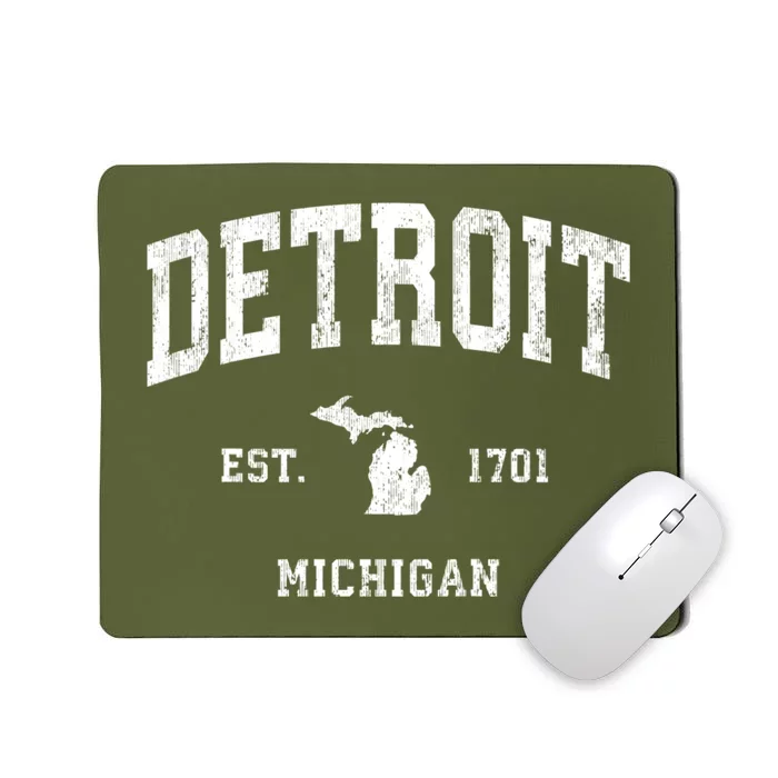 Detroit Michigan Mi Vintage Athletic Sports Mousepad