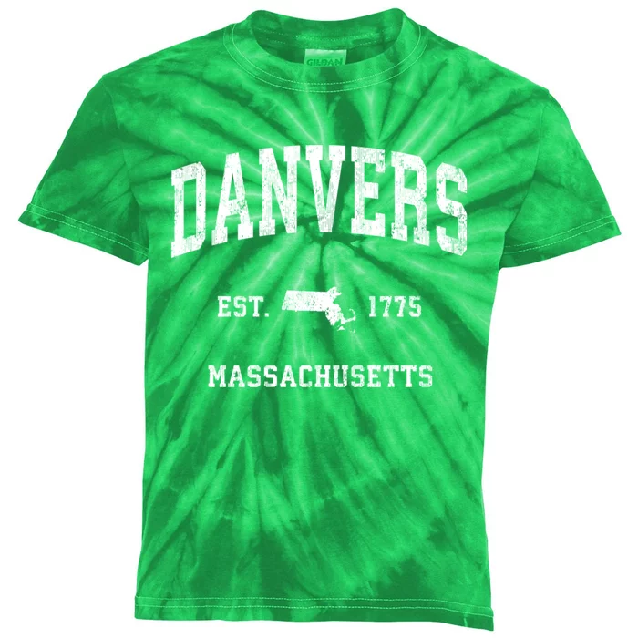 Danvers Massachusetts Ma Vintage Established Athletic Sports Kids Tie-Dye T-Shirt