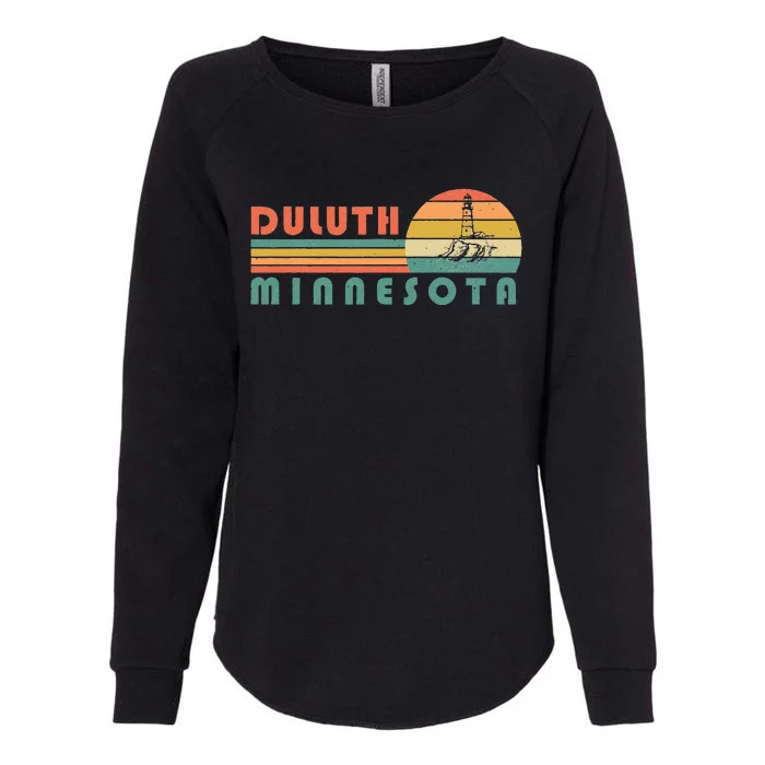 Duluth Minnesota MN Vintage Lighthouse Two Harbors Gift Womens California Wash Sweatshirt