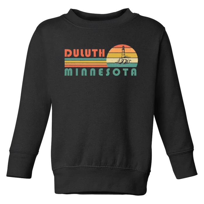 Duluth Minnesota MN Vintage Lighthouse Two Harbors Gift Toddler Sweatshirt