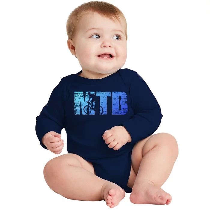 Distressed Mtb Mountain Bike Meaningful Gift For Mountain Bikers Gift Baby Long Sleeve Bodysuit