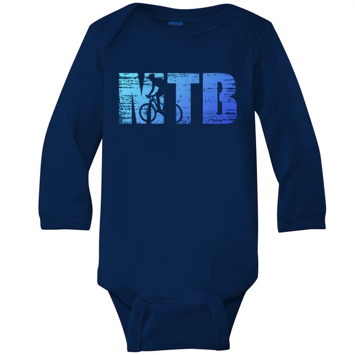 Distressed Mtb Mountain Bike Meaningful Gift For Mountain Bikers Gift Baby Long Sleeve Bodysuit