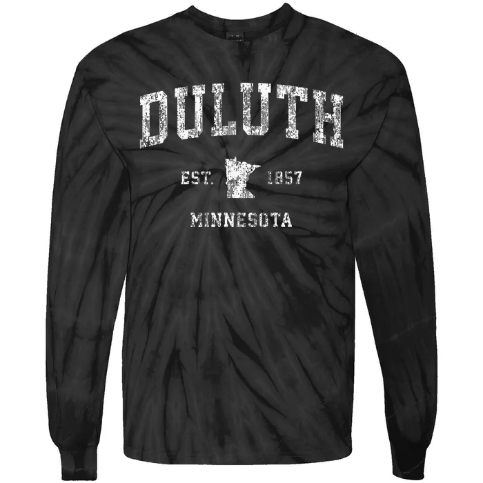 Duluth Minnesota Mn Vintage Athletic Sports Design Tie-Dye Long Sleeve Shirt