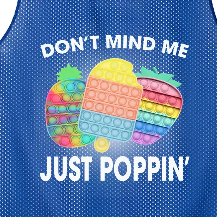 Don't Mind Me Just Poppin Gift Mesh Reversible Basketball Jersey Tank