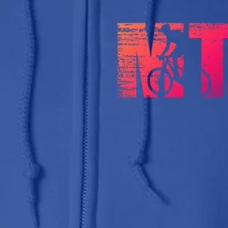 Distressed Mtb Mountain Bike Meaningful Gift For Mountain Bikers Gift Full Zip Hoodie