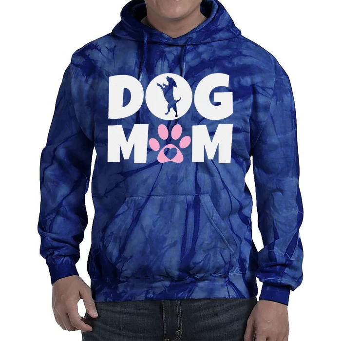 Dog Mom Mothers Day Present For Dog Loving Mom Cute Dog Tie Dye Hoodie