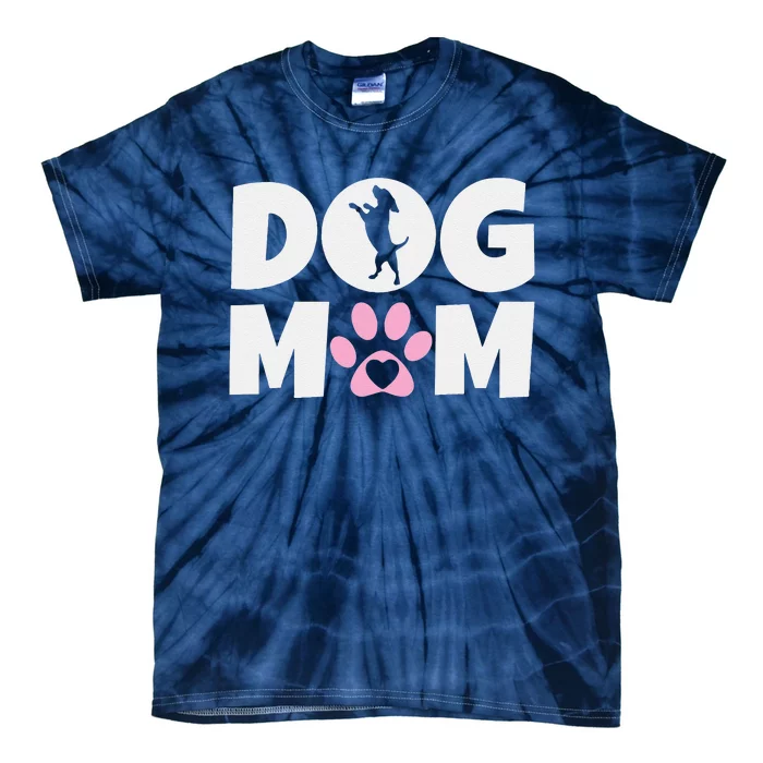 Dog Mom Mothers Day Present For Dog Loving Mom Cute Dog Tie-Dye T-Shirt