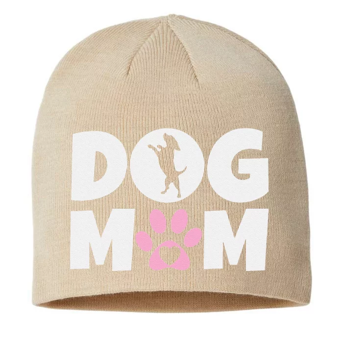 Dog Mom Mothers Day Present For Dog Loving Mom Cute Dog 8 1/2in Sustainable Knit Beanie