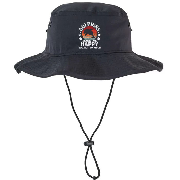 Dolphins Make Me Happy Dolphin Lover Sea Marine Biologist Legacy Cool Fit Booney Bucket Hat