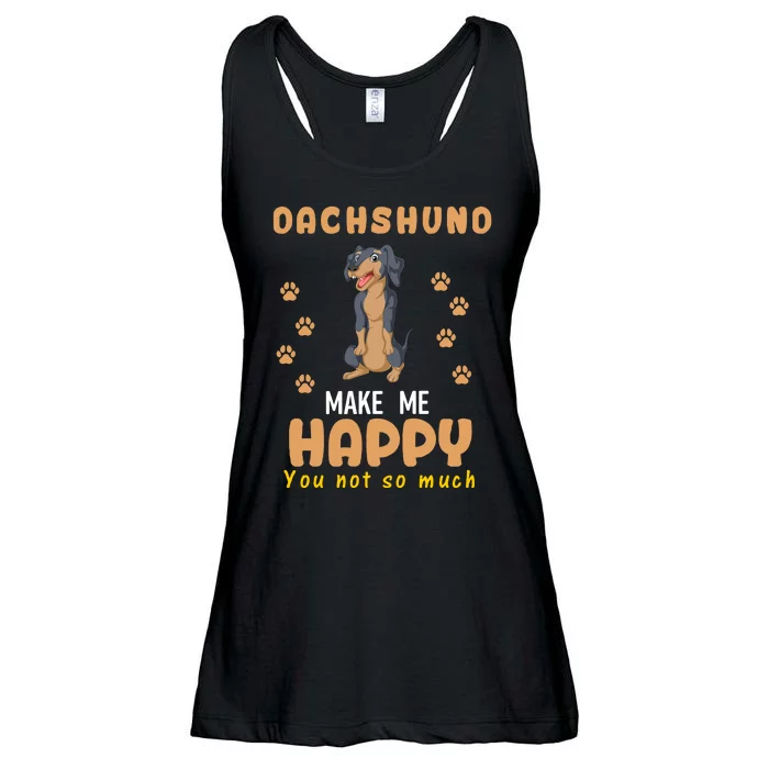 Dachshund Make Me Happy You Not So Much Ladies Essential Flowy Tank