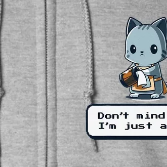 Dont Mind Me Im Just An NPC Funny Cat Playing Video Games Full Zip Hoodie