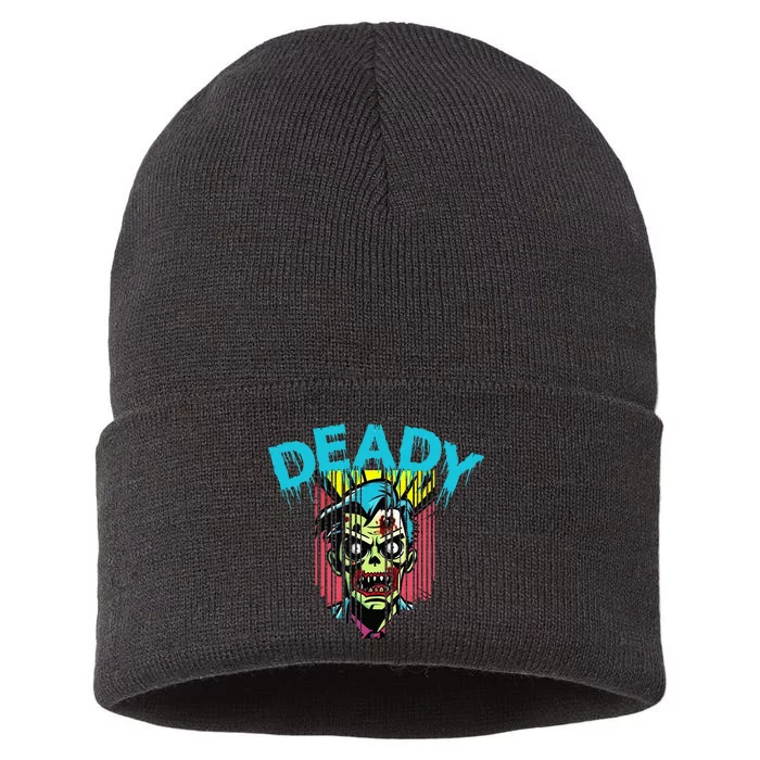 Deady Mummy Matching Dad Mom Halloween Pop Art Sustainable Knit Beanie