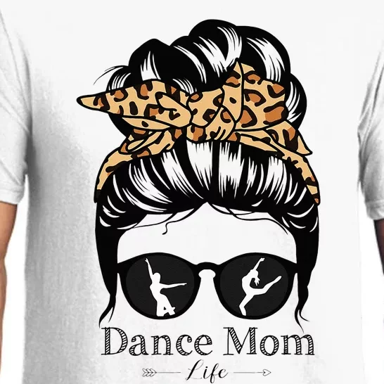 Dance Mom Messy Bun Hair Funny Leopard Dancer Pajama Set