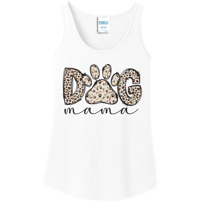 Dog Mama Mom Leopard Ladies Essential Tank