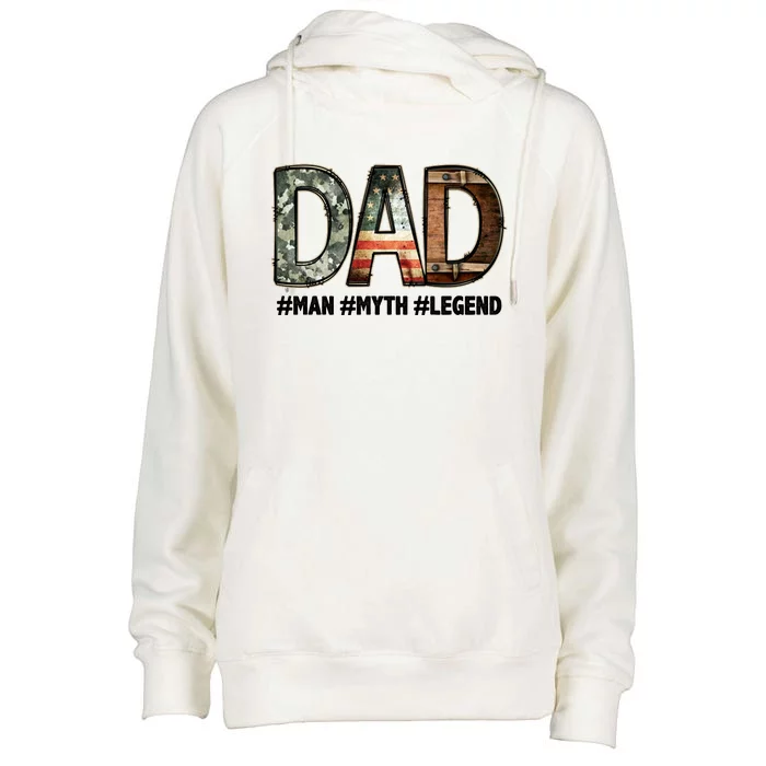 Dad Man Myth Legend Vintage Womens Funnel Neck Pullover Hood