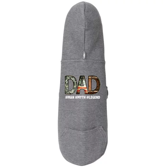 Dad Man Myth Legend Vintage Doggie 3-End Fleece Hoodie