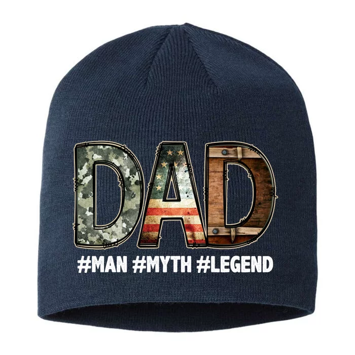 Dad Man Myth Legend Vintage 8 1/2in Sustainable Knit Beanie