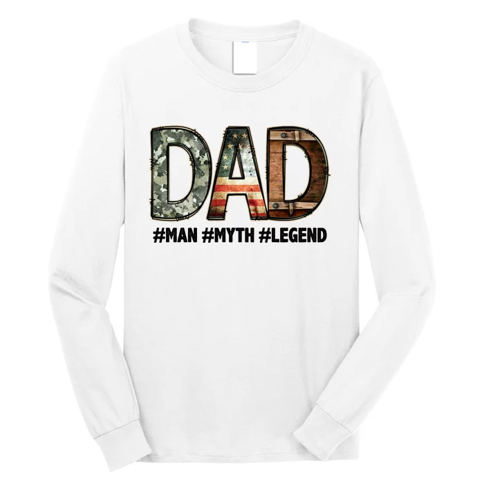 Dad Man Myth Legend Vintage Long Sleeve Shirt