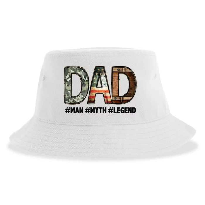 Dad Man Myth Legend Vintage Sustainable Bucket Hat