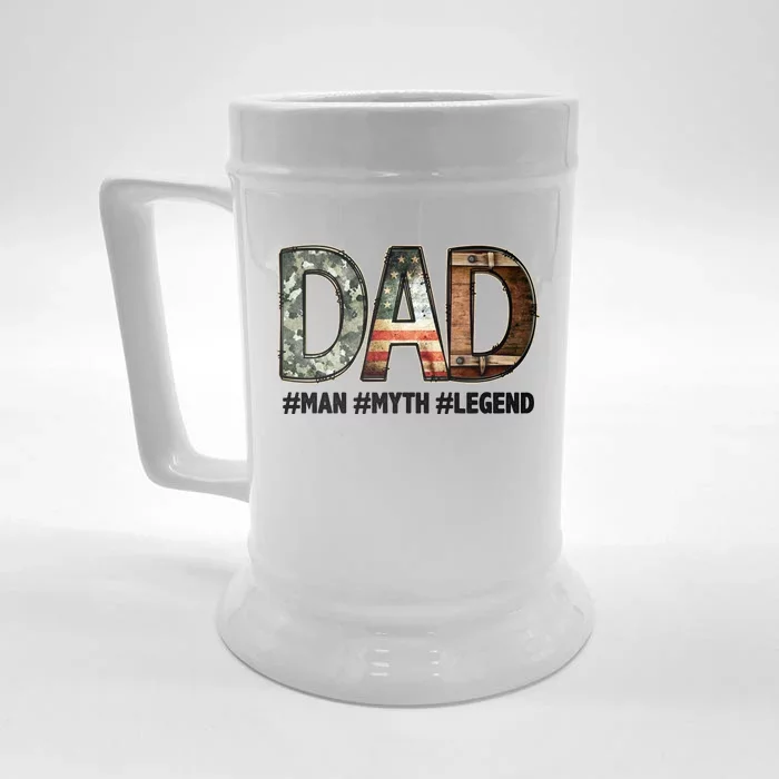 Dad Man Myth Legend Vintage Front & Back Beer Stein