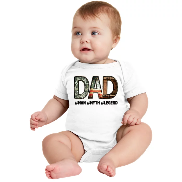 Dad Man Myth Legend Vintage Baby Bodysuit