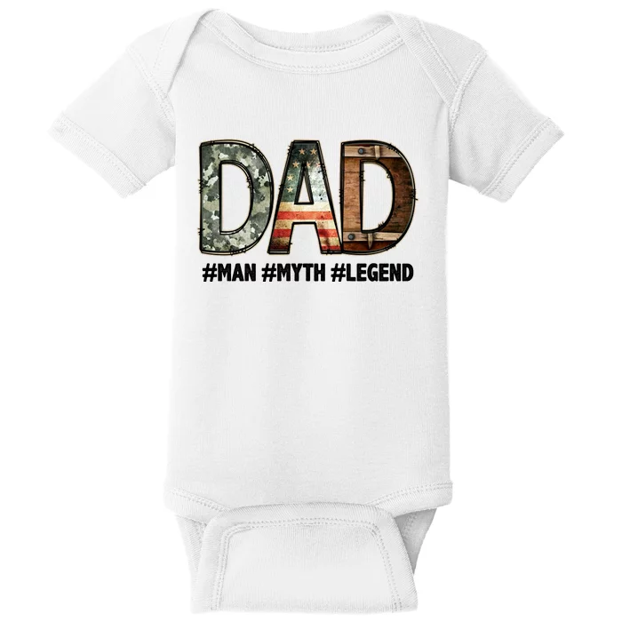 Dad Man Myth Legend Vintage Baby Bodysuit