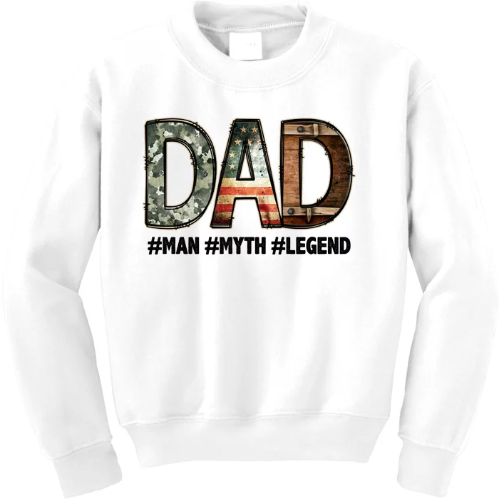 Dad Man Myth Legend Vintage Kids Sweatshirt