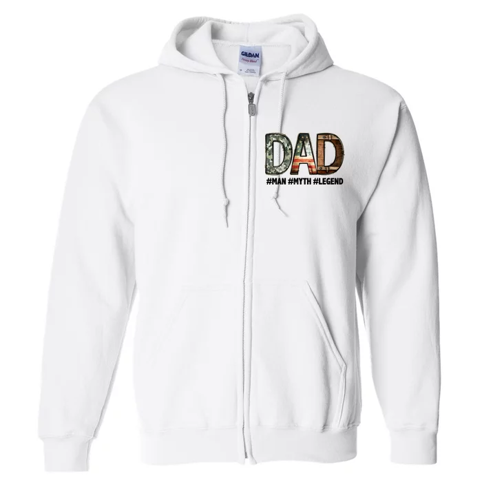 Dad Man Myth Legend Vintage Full Zip Hoodie