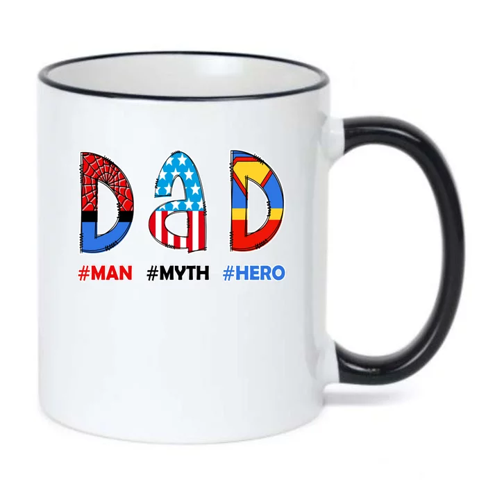 Dad Man Myth Superhero Black Color Changing Mug