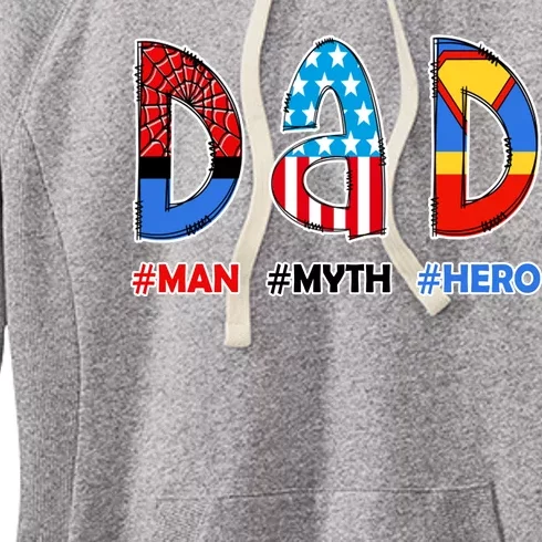 Dad Man Myth Superhero Women's Fleece Hoodie