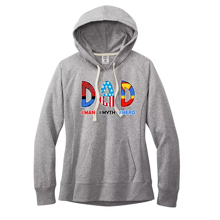 Dad Man Myth Superhero Women's Fleece Hoodie