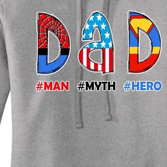 Dad Man Myth Superhero Women's Pullover Hoodie