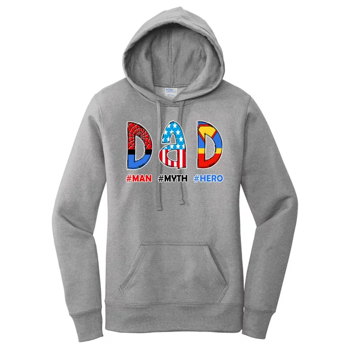 Dad Man Myth Superhero Women's Pullover Hoodie