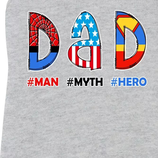 Dad Man Myth Superhero Women's Racerback Tank