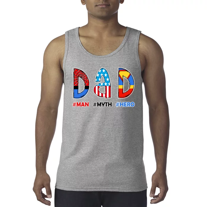 Dad Man Myth Superhero Tank Top