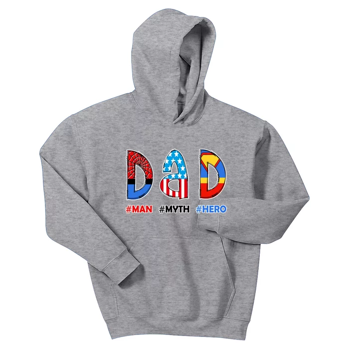 Dad Man Myth Superhero Kids Hoodie