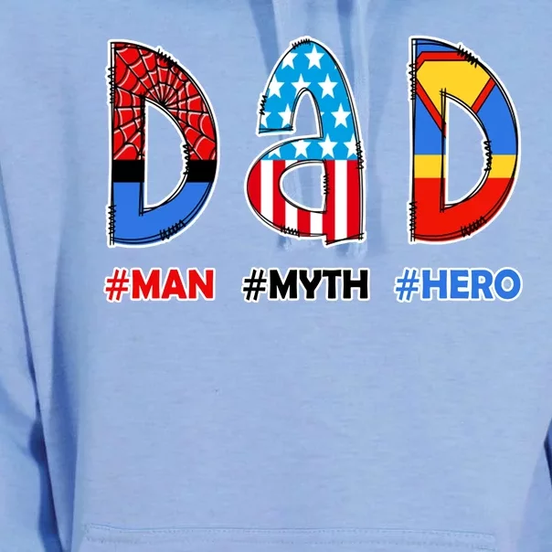 Dad Man Myth Superhero Unisex Surf Hoodie