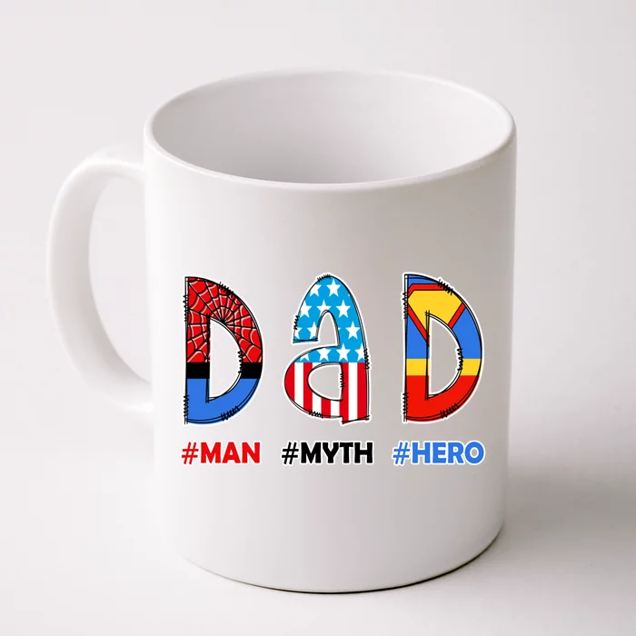 Dad Man Myth Superhero Front & Back Coffee Mug