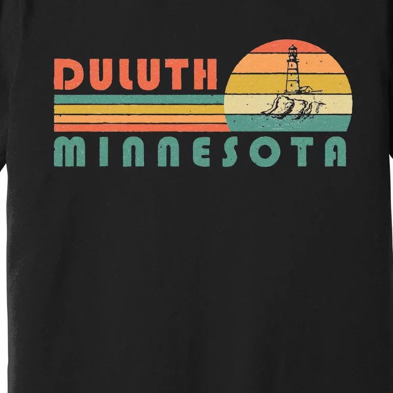 Duluth Minnesota MN Vintage Lighthouse Two Harbors Gift Premium T-Shirt