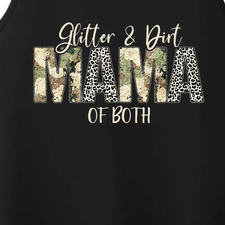 Dirt Mom Mama Of Both Leopard & Camo Mother's Day Performance Tank