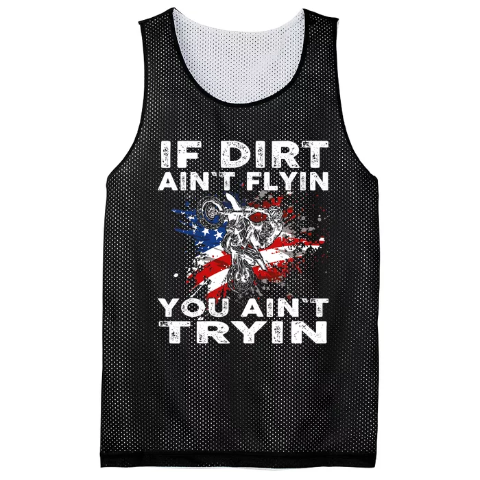 Dirtbike Motocross MX If Dirt Aint Flyin You Aint Tryin US Mesh Reversible Basketball Jersey Tank