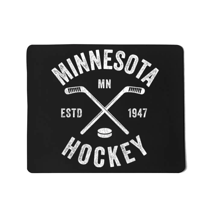 Distressed Minnesota Mn Ice Hockey Sticks Vintage Gift Meaningful Gift Mousepad