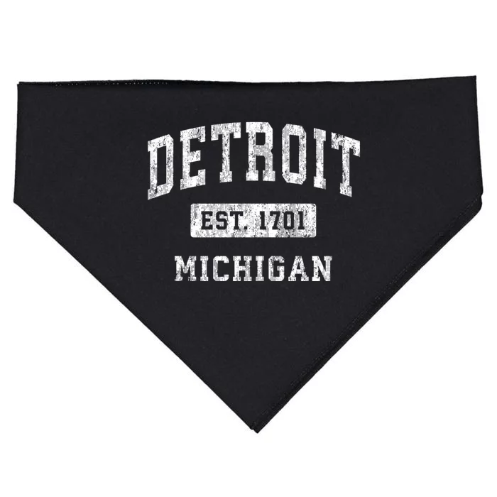 Detroit Michigan Mi Vintage Established Sports USA-Made Doggie Bandana