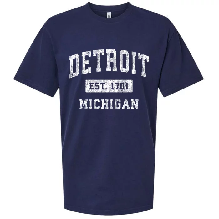 Detroit Michigan Mi Vintage Established Sports Sueded Cloud Jersey T-Shirt