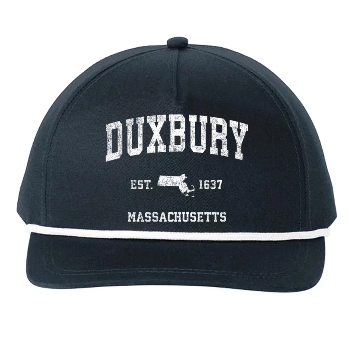 Duxbury Massachusetts Ma Vintage Sports Design Established Snapback Five-Panel Rope Hat