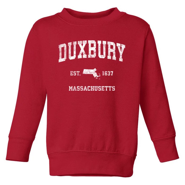 Duxbury Massachusetts Ma Vintage Sports Design Established Toddler Sweatshirt