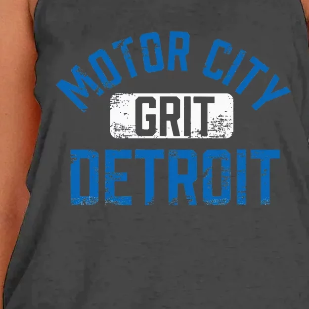 Detroit Michigan Motor City Grit Detroit Motor City Grit Women's Knotted Racerback Tank