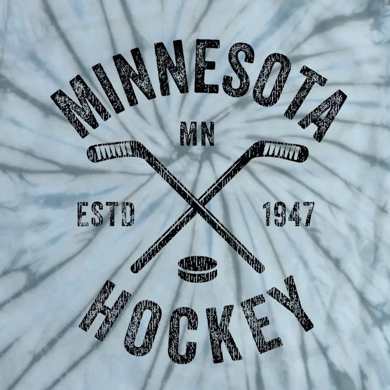 Distressed Minnesota Mn Ice Hockey Sticks Tie-Dye T-Shirt