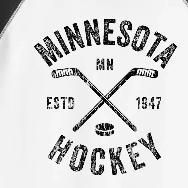 Distressed Minnesota Mn Ice Hockey Sticks Toddler Fine Jersey T-Shirt