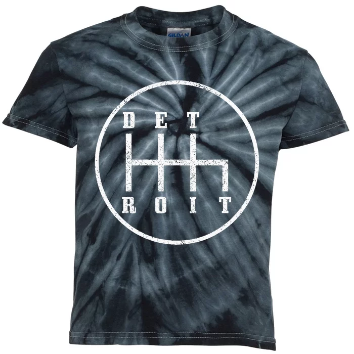 Detroit Michigan Motor City Pride Vintage Kids Tie-Dye T-Shirt